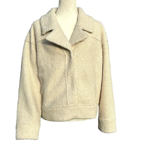 Marine‎ Layer Quebec Sherpa Jacket Womens Medium Antique White Oversized NWT - Picture 14 of 16